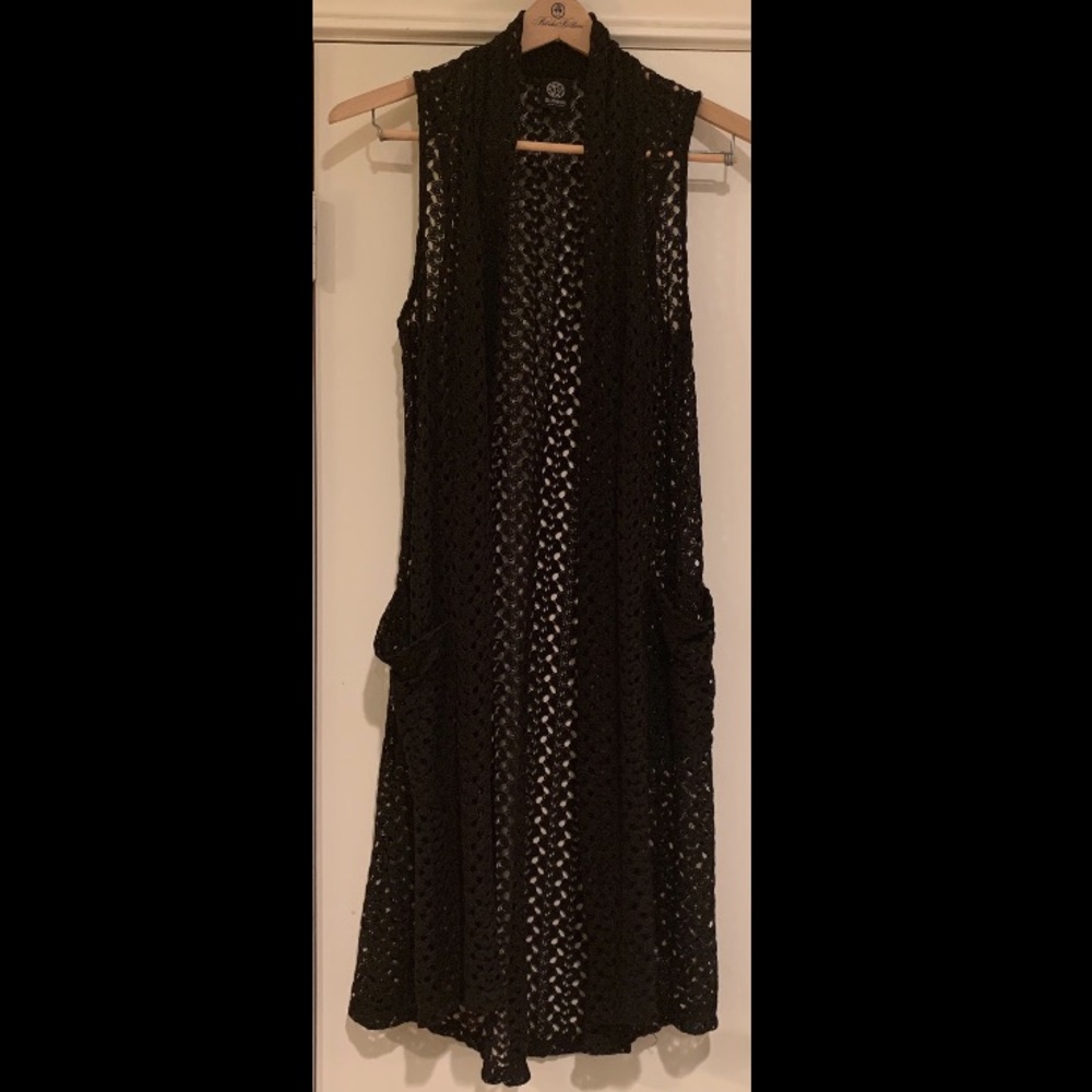 Black vest cardigan
